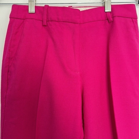 J. Crew 100% wool fuchsia trousers size 0 office business pants - Picture 2 of 5